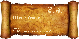 Milesz Andor névjegykártya