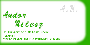 andor milesz business card